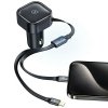 USAMS Ładowarka samochodowa ze zwijanym kablem1xUSB-C+1x Lightning C41 PD 30W Fast Charge czarny/black CC219CC01 (US-CC219)